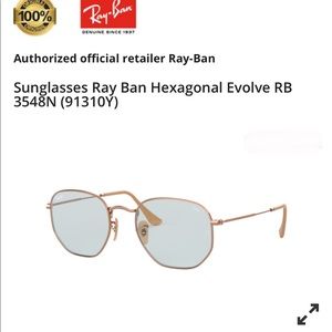 NWOT Ray-Ban Hexagonal Blue Sunglasses